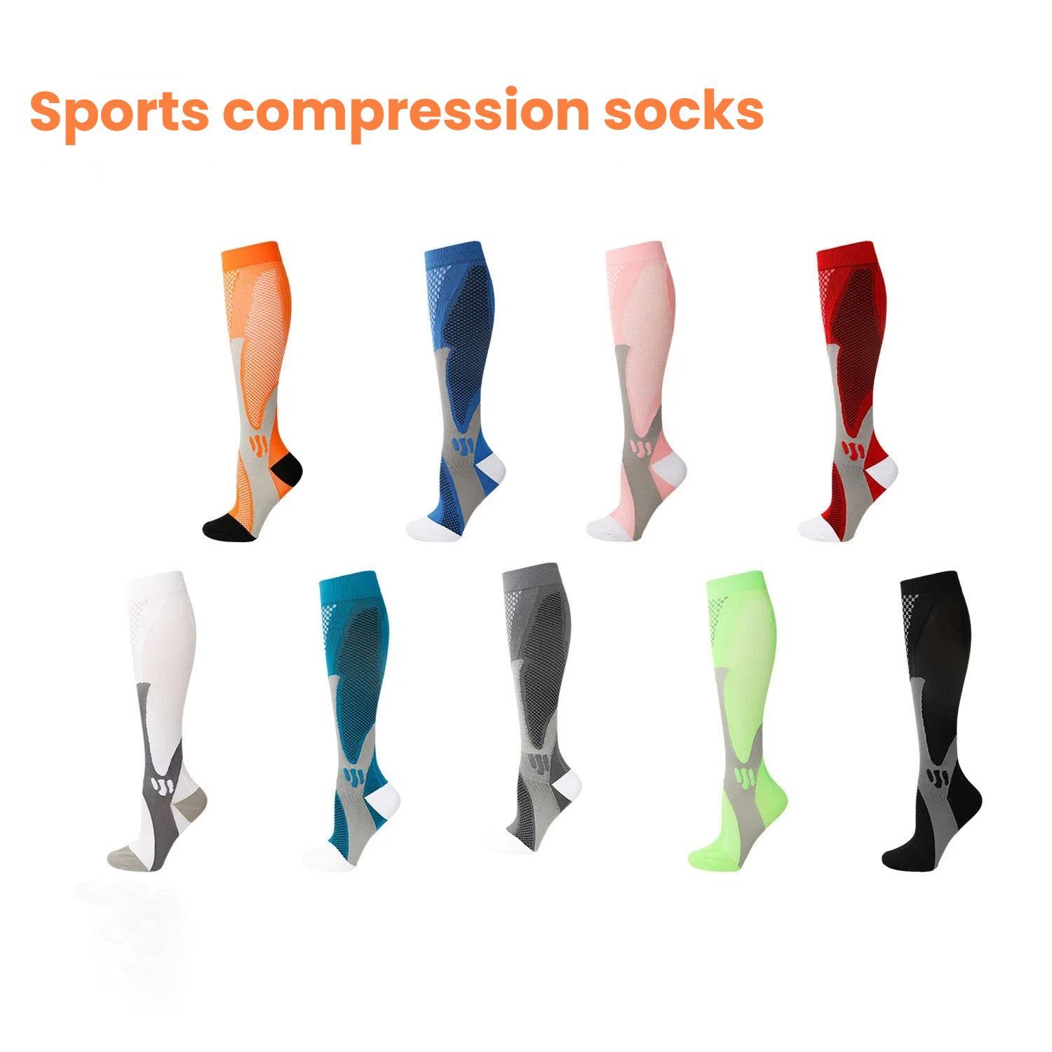 Sports Socks - Meias de compressão de nylon transfronteiriças
